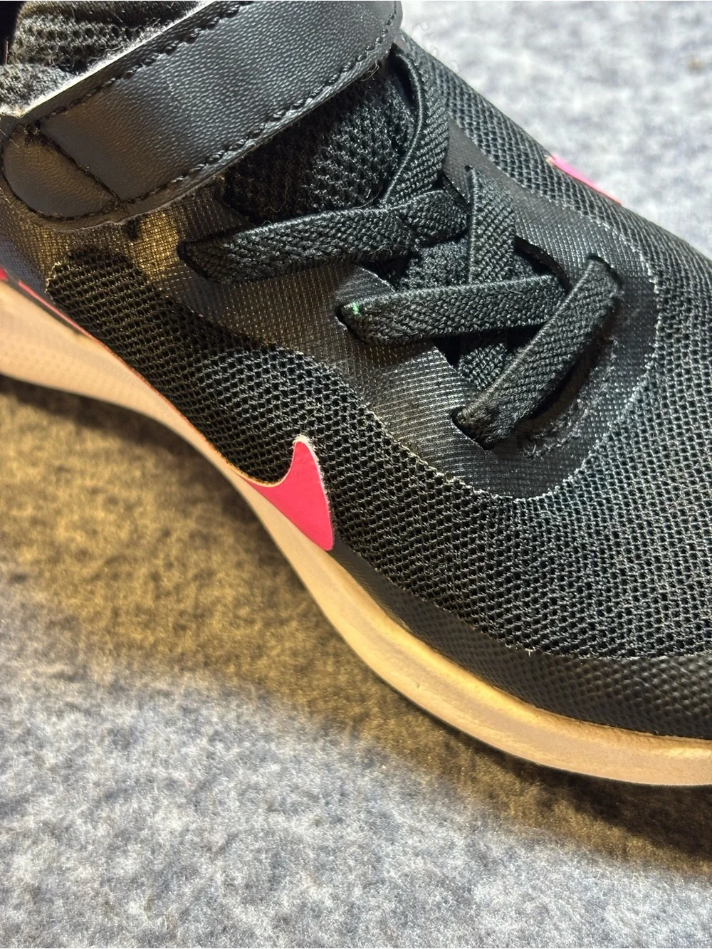 Nike Kids Black and Hot Pink Lightweight Sneakers 9C